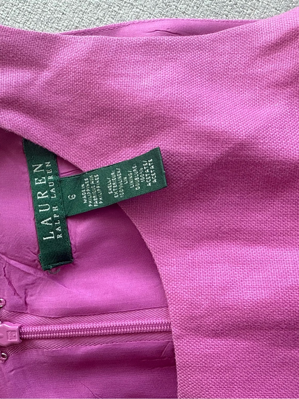 Lauren Ralph Lauren Bright Pink Linen Dress - Picture 7 of 13